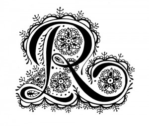modèle tatouage lettre R henné